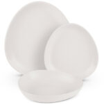 Geschirr-Set aus Steingut, 18-teilig, creme