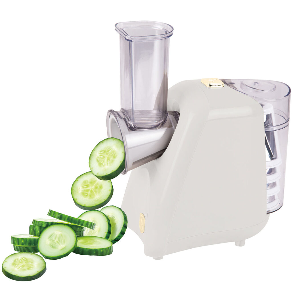 Elektrische Küchenreibe mit 5 Aufsätzen, 150 Watt