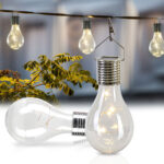 Solar-LED-Lampe in Glühbirnen-Form, 2er-Set, warmweiss, Ø 7,5 x H 15 cm