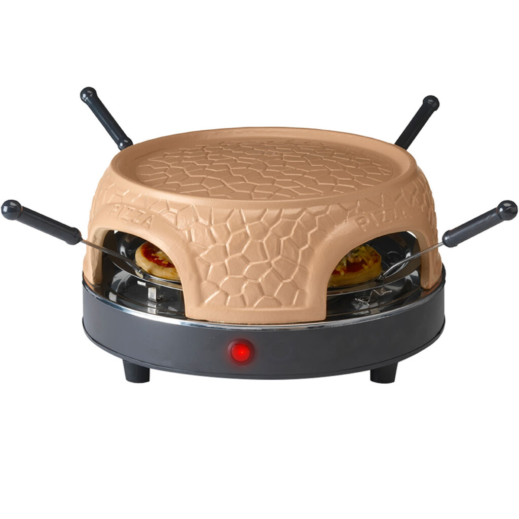 Pizzaofen mit Keramik-Kuppel für 4 Personen, 800 Watt