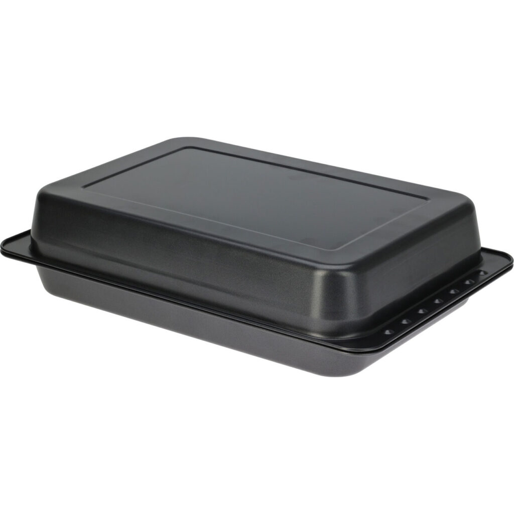 Auflaufform mit Deckel, rechteckig, Metall, 52 x 26 cm