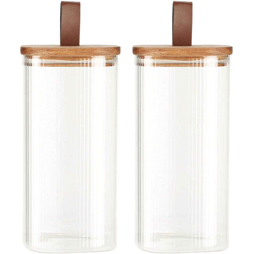 2er-Set Vorratsglas mit Akazienholzdeckel, 1500 ml