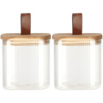 2er-Set Vorratsglas mit Akazienholzdeckel, 750 ml