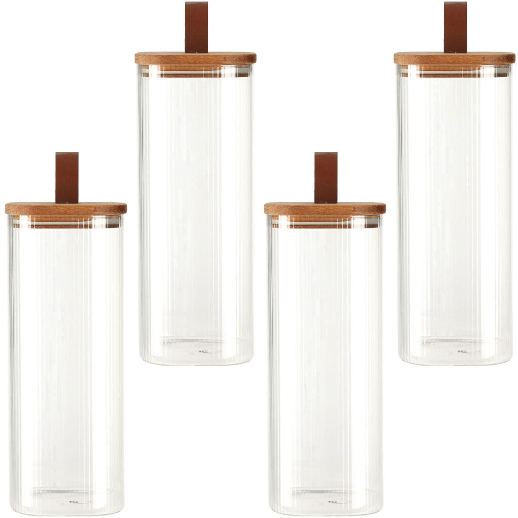 4er-Set Vorratsglas mit Akazienholzdeckel, 1900 ml 4er-Set Vorratsglas mit Akazienholzdeckel, 1900 ml