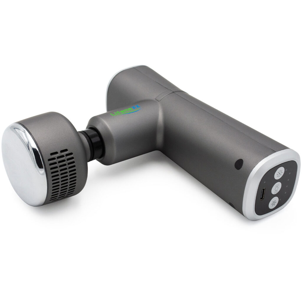 Hand-Massagepistole, Wärme- & Kältefunktion, mit 5 Aufsätzen, USB-C