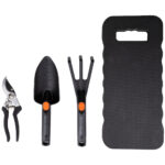 Gartenwerkzeug-Set, 4-teilig, inkl. Kniematte, Gartengeräte