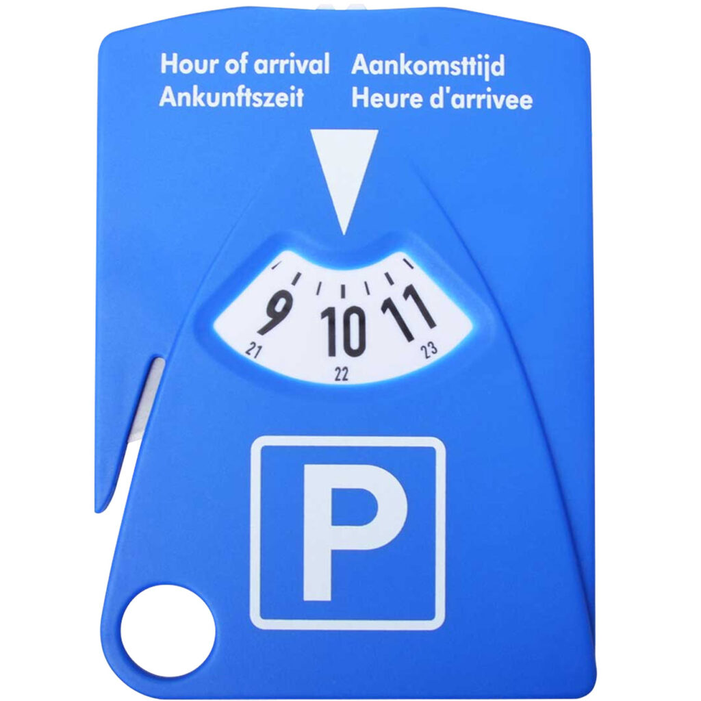 4in1 Parkscheibe mit Gurtschneider, Parkscheinhalter und Einkaufchips