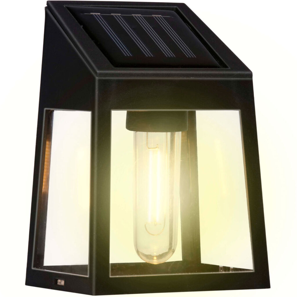 Solar Wandleuchte, warm-weisses Licht, schwarz