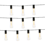 Solar-LED-Lichterkette mit 100 warmweissen LED Glühbirnen, 3,35 m