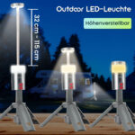 Outdoor LED-Leuchte, 180° drehbarer Lampenkopf, Stativständer