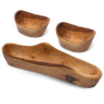 Brot- und Snack-Schalenset, Olivenholz, 3-teilig