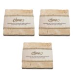 3er-Set Seifenablage aus Travertin, quadratisch, Farbton light-hellbeige, 10 x 10 cm