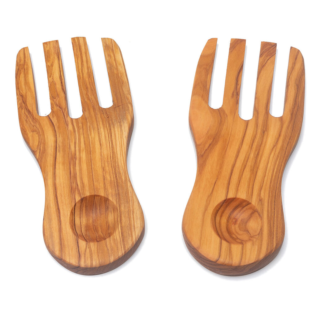 Salathände, Salatbesteck, 19,5 cm, Olivenholz Salathände, Salatbesteck, 19,5 cm, Olivenholz