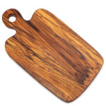 Holzbrett, Schneidebrett mit Griff, ca 32,5 x 18 x 1,5 cm, Olivenholz