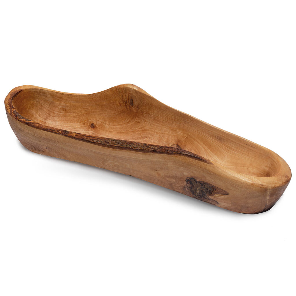 Baguette-Schale aus Olivenholz, Brotschale, Mehrzweckschale, 30 – 35 cm