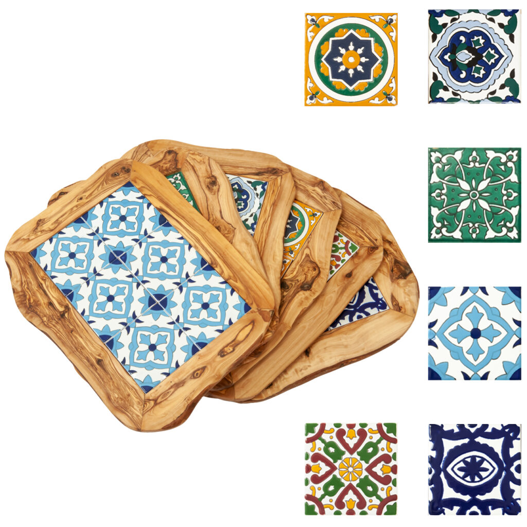 Holzbrett mit Keramikeinsatz, ansprechende Muster, 42 x 30 x 1,5 cm Holzbrett mit Keramikeinsatz, ansprechende Muster, 42 x 30 x 1,5 cm