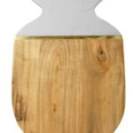 Schneidebrett Ananas aus Akazienholz und Marmor, 38 x 23 cm