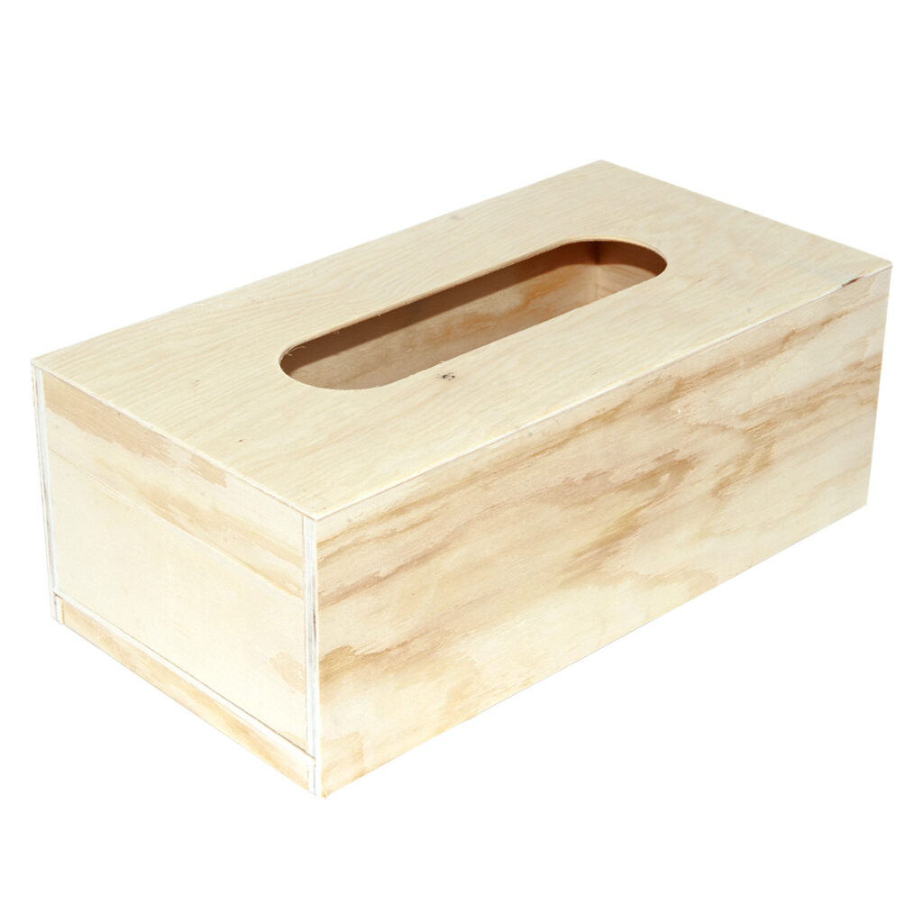Kosmetiktuch-Box aus Holz, natur, Taschentuchspender 25 x 13 x 9,2 cm