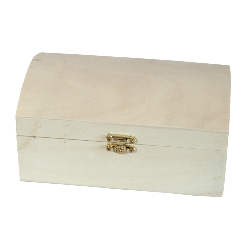 Schatzkiste klein, Kästchen zur Aufbewahrung, natur, 18 x 12 x 8,5 cm