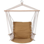 Hängesessel mit Polster aus Baumwolle, beige, 100 x 53 cm