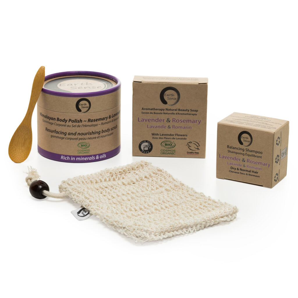 5-teiliges, handgemachtes Spa-Geschenkset Lavendel und Rosmarin