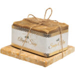 Echte Aleppo-Seife, handgemacht in Syrien, 100% natürliche Inhaltsstoffe, mit Seifenablage