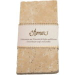 Seifenablage aus Travertin, rechteckig, light – hellbeige, 14,5 x 7 cm