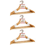 24 Kleiderbügel aus Holz mit Rockkerbe und Hosensteg
