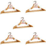 40 Kleiderbügel aus Holz mit Rockkerbe und Hosensteg