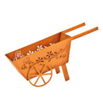 Gartendekoration Schubkarre aus Metall, Rost-Finish, braun, 30 x 17 x 10 cm