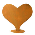 Aufsteller Herz aus Metall, Rost-Finish, braun, 24 x 20 x 12 cm