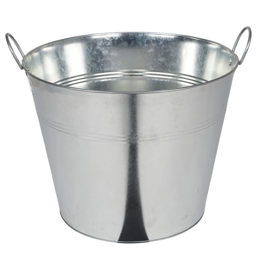 XXL Zinkeimer mit 2 Griffen, 40 Liter, Pflanzkübel, 45,5 x 35 cm