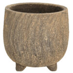 Blumentopf aus Keramik, Keramikschale mit feinem 3D-Design, anthrazit, 19,5 x 18,5 cm