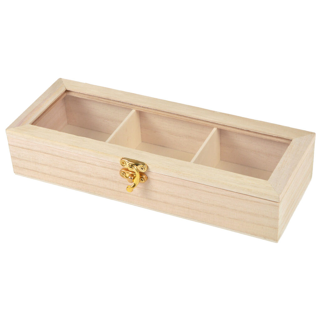 Teebeutelbox aus Holz, Kästchen für Tee mit 3 Fächern, 23 x 8,5 x 4,5 cm Teebeutelbox aus Holz, Kästchen für Tee mit 3 Fächern, 23 x 8,5 x 4,5 cm