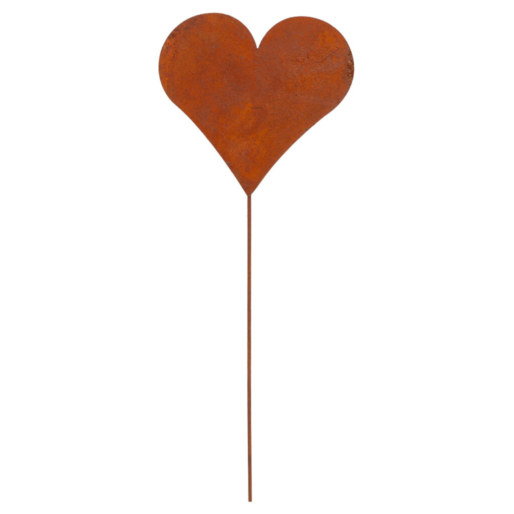 Gartenstecker Herz, Rostoptik, 42 cm