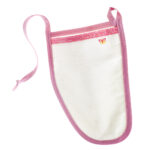 Peelinghandschuh Pink Butterfly, pflegendes Körperpeeling für Gesicht & Körper, Faktor 50