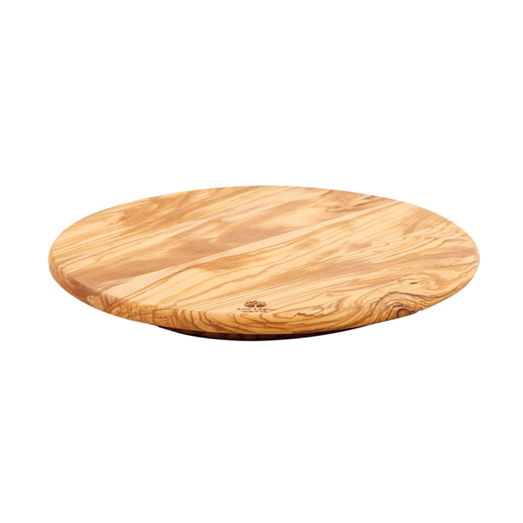 Drehteller aus Olivenholz, drehbare Servierplatte für Lebensmittel, 31 x 4 cm