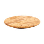 Drehteller aus Olivenholz, drehbare Servierplatte für Lebensmittel, 31 x 4 cm