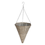 Trichterförmige Blumenampel aus Weidengeflecht, hängender Blumentopf, 30 x 38 cm