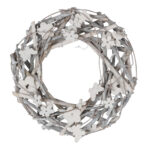 Weidekranz mit Blumen und Schmetterlingen aus Holz, Türkranzaus Weide, 30 x 7 cm