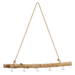 Schlüsselbrett aus Birkenholz, Kleiderhaken an Holzbrett zum Aufhängen, 50 x 3 x 3 cm