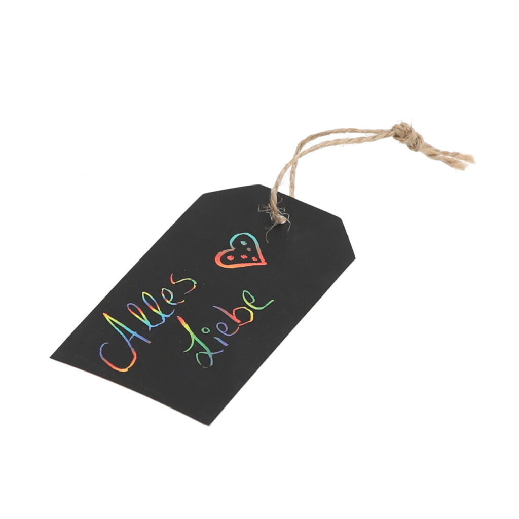 6er-Set Kratzpapier Geschenkanhänger Regenbogen, Etiketten zum Anhängen, 11 x 13 x 0,4 cm