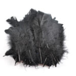 Bastelfedern weich 35 Stück, Bastelzubehör Federn schwarz, Länge 17 cm