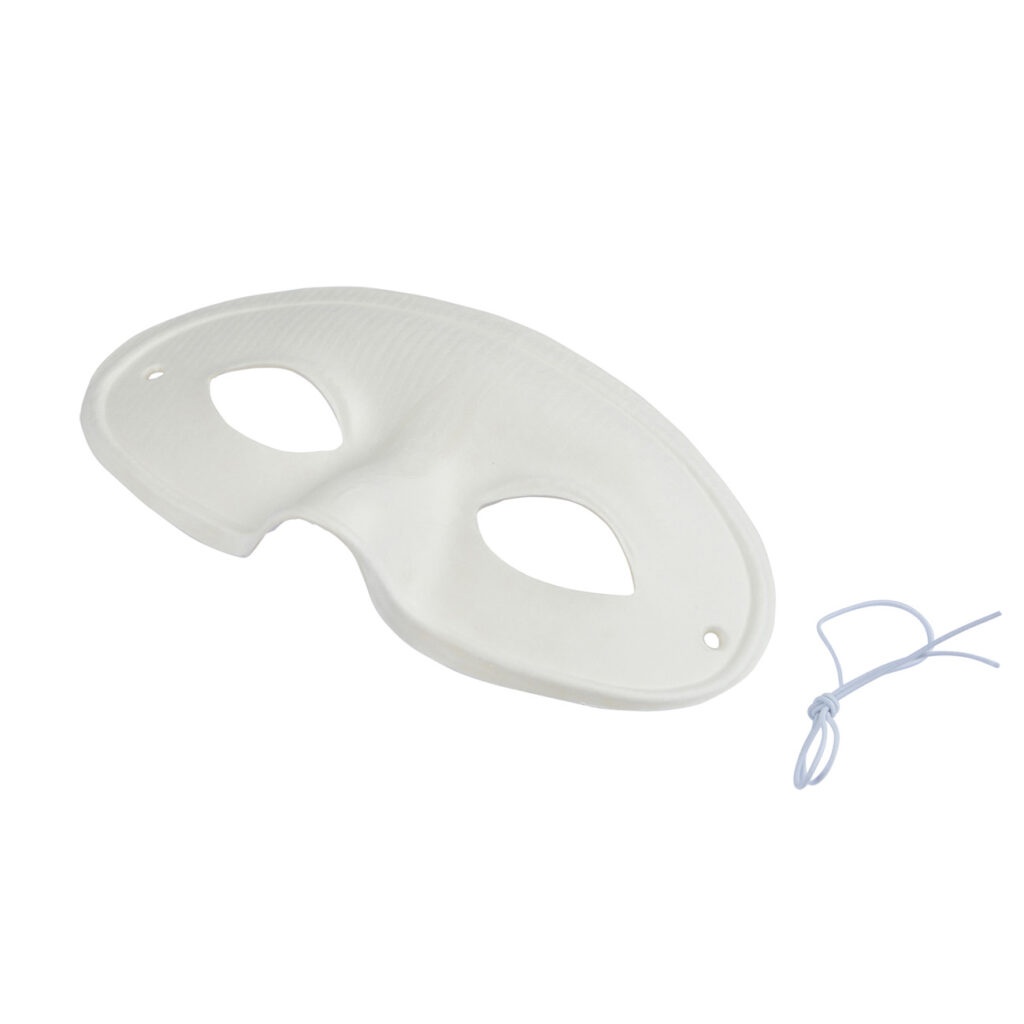 Wolfs-Maske weiss, Dekorationsmaske mit Band, 18 x 24 cm