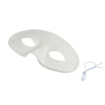 Wolfs-Maske weiss, Dekorationsmaske mit Band, 18 x 24 cm