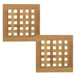 Untersetzer Bambus im 2er Set, quadratisch, Topfuntersetzer, 20 x 20 cm