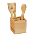 Besteckständer aus Bambus, Küchenutensilienhalter, 14,5 x 13,5 x 13,5 cm