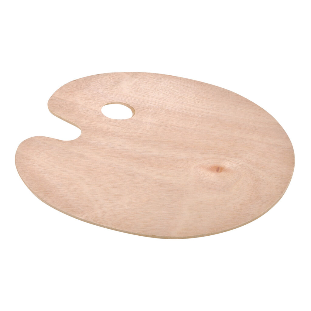 Malpalette mit Griffloch, Mischtafel zum Mischen und Auftragen von Farbe, 25 x 30 cm