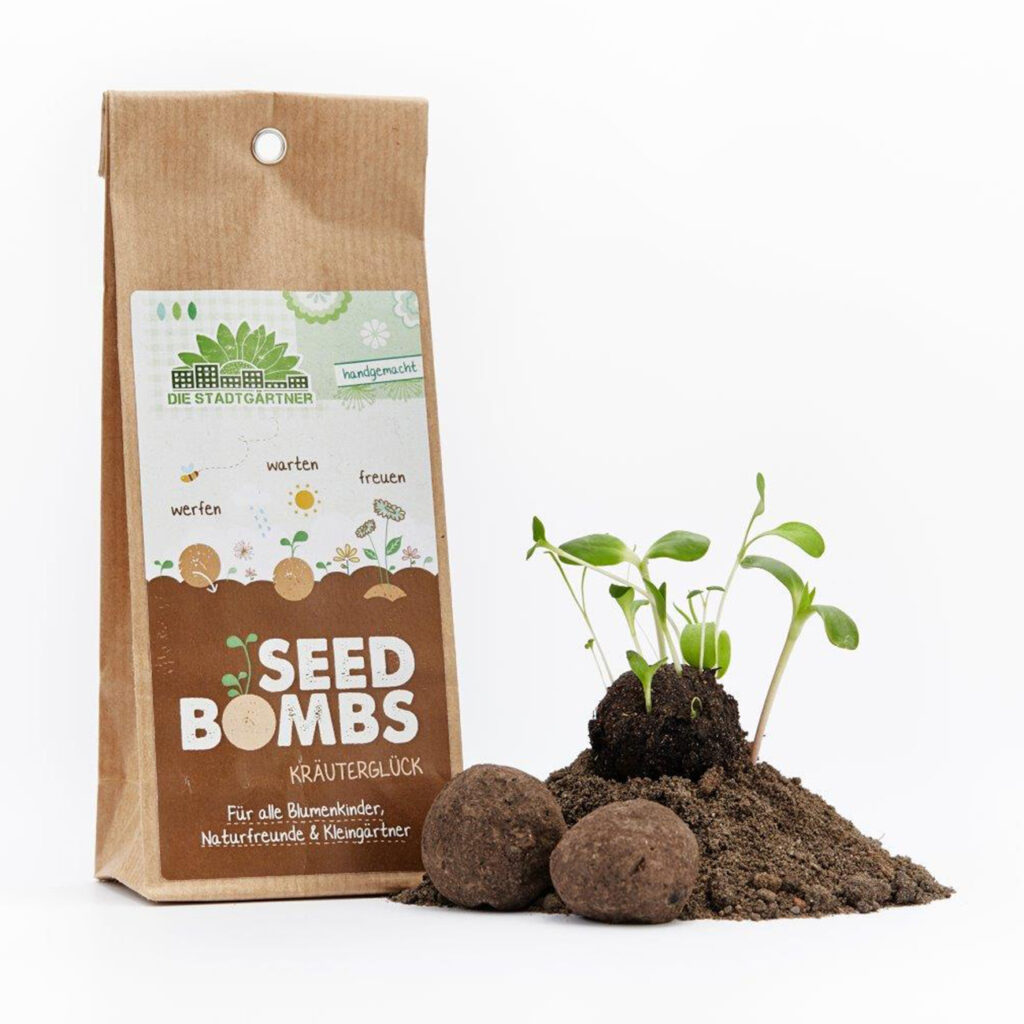 Samenbomben Kräuterglück 5er-Set, Saatbomben mit 6 verschiedenen Küchenkräutern