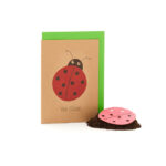 Grusskarte „Viel Glück“ mit Saat gut für Blumen, Karte mit Samen zum Bepflanzen